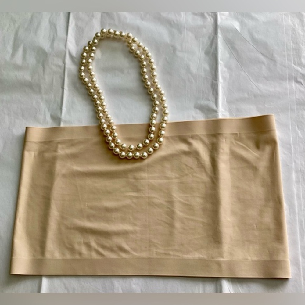 New! Tube Bandeau Top Beige Creme Tan XS